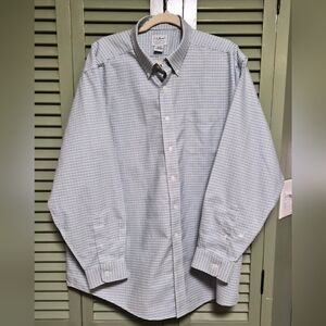 L.L. Bean Men's Blue, Green & White Plaid Button Down Shirt
